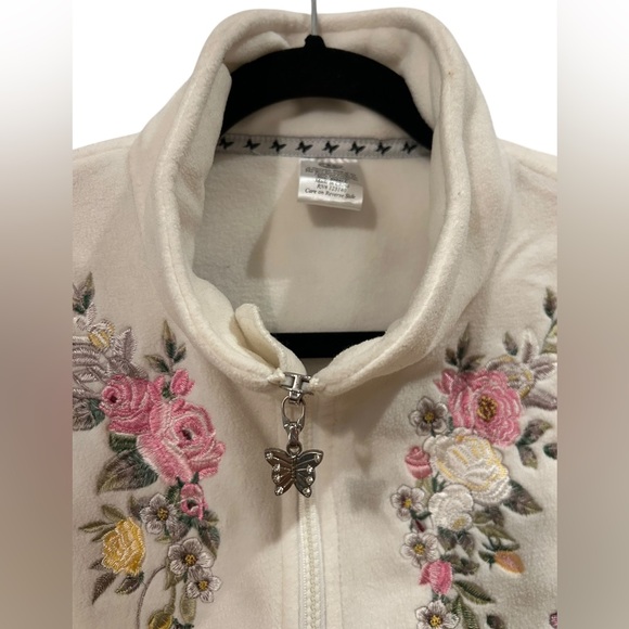 Bradford Exchange Fleece Jacket with Floral and Butterfly Embroidery - Picture 3 of 11